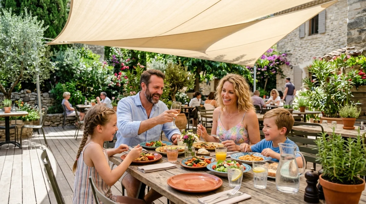 Bien choisir une restauration en terrasse ombragée en famille