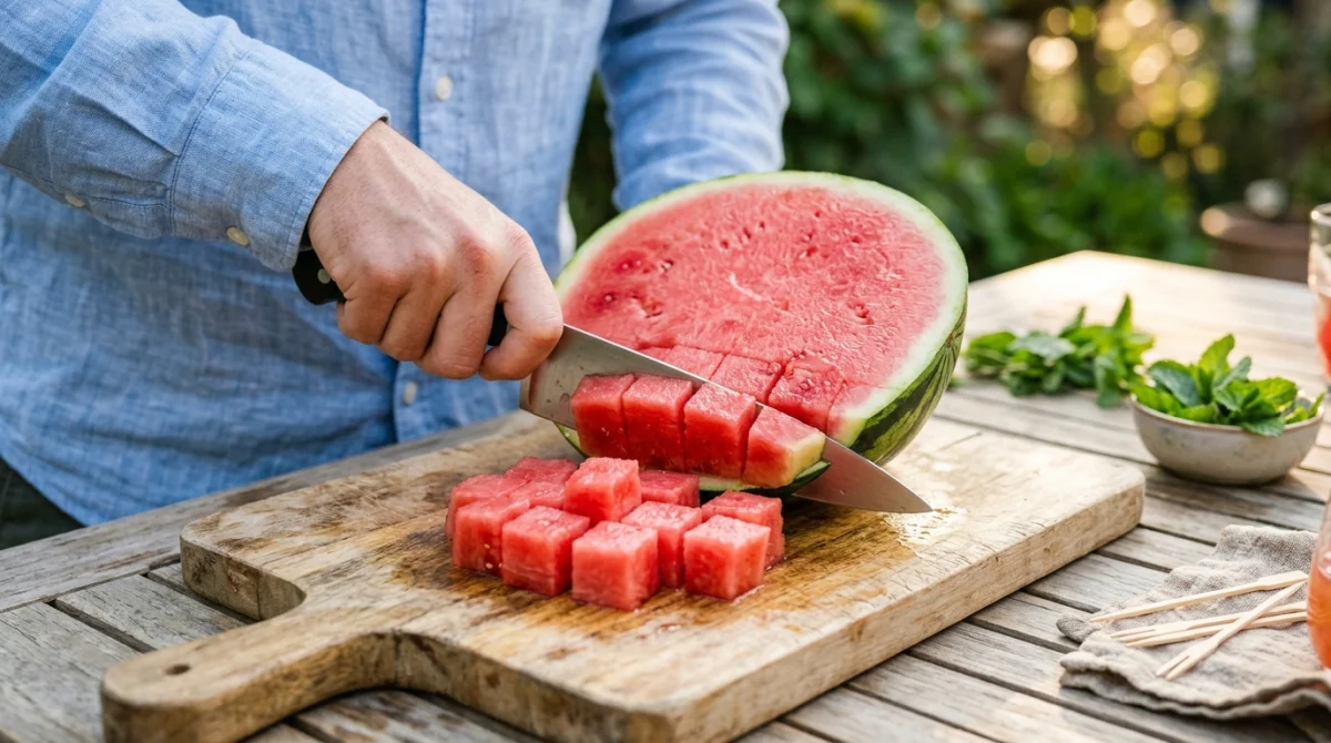 comment couper une pasteque pour apero